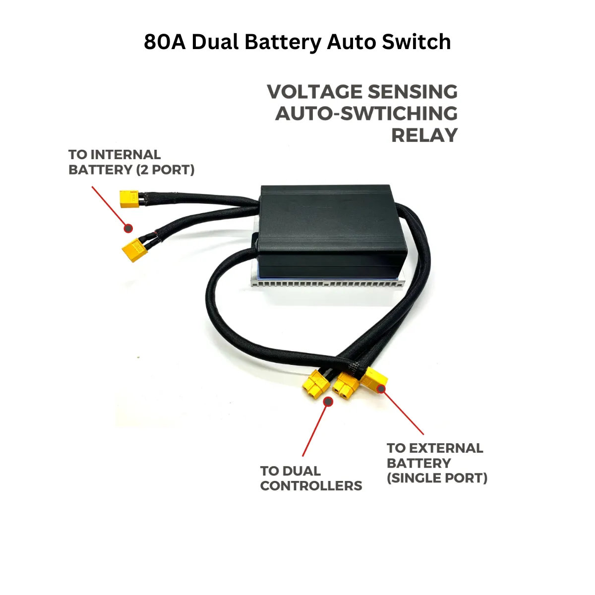 Zero parallellbatteri bryter 24-52V dobbeltbatteri