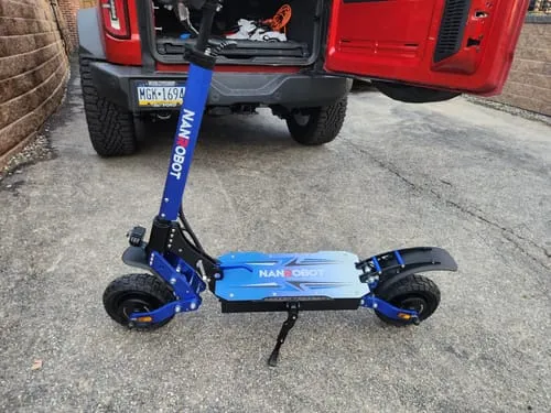 NanRobot D4+ Max elsparkesykkel 52V blå uten sete 2400W