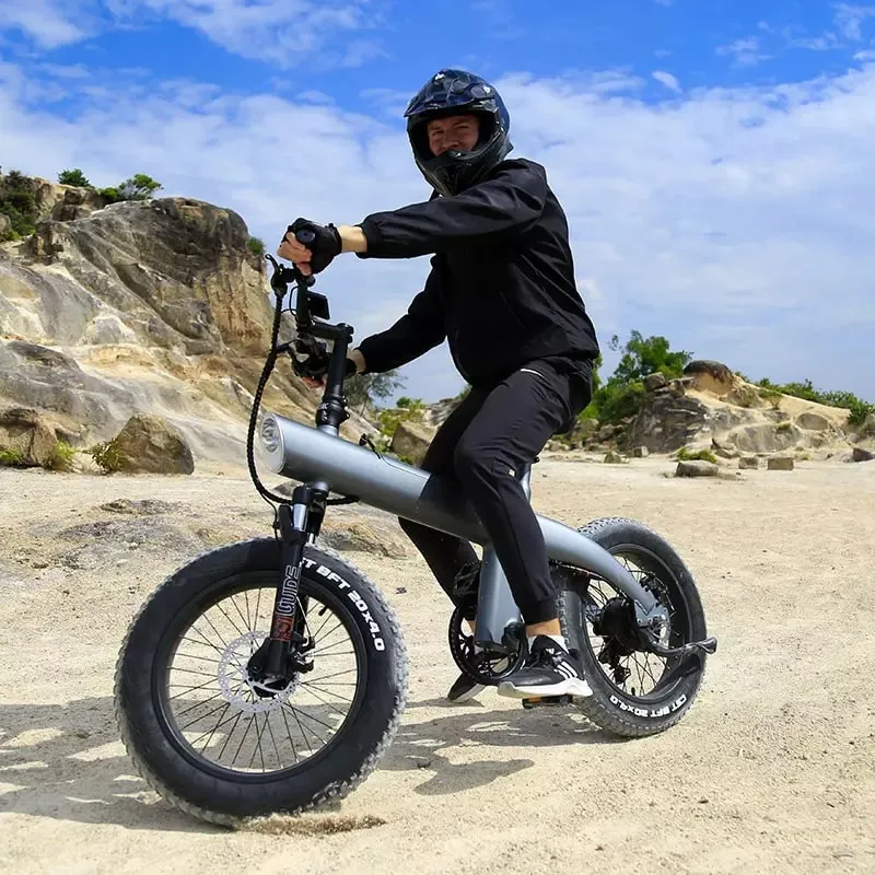 NanRobot Q3 elsykkel 750W 48V grå 20" fatbike