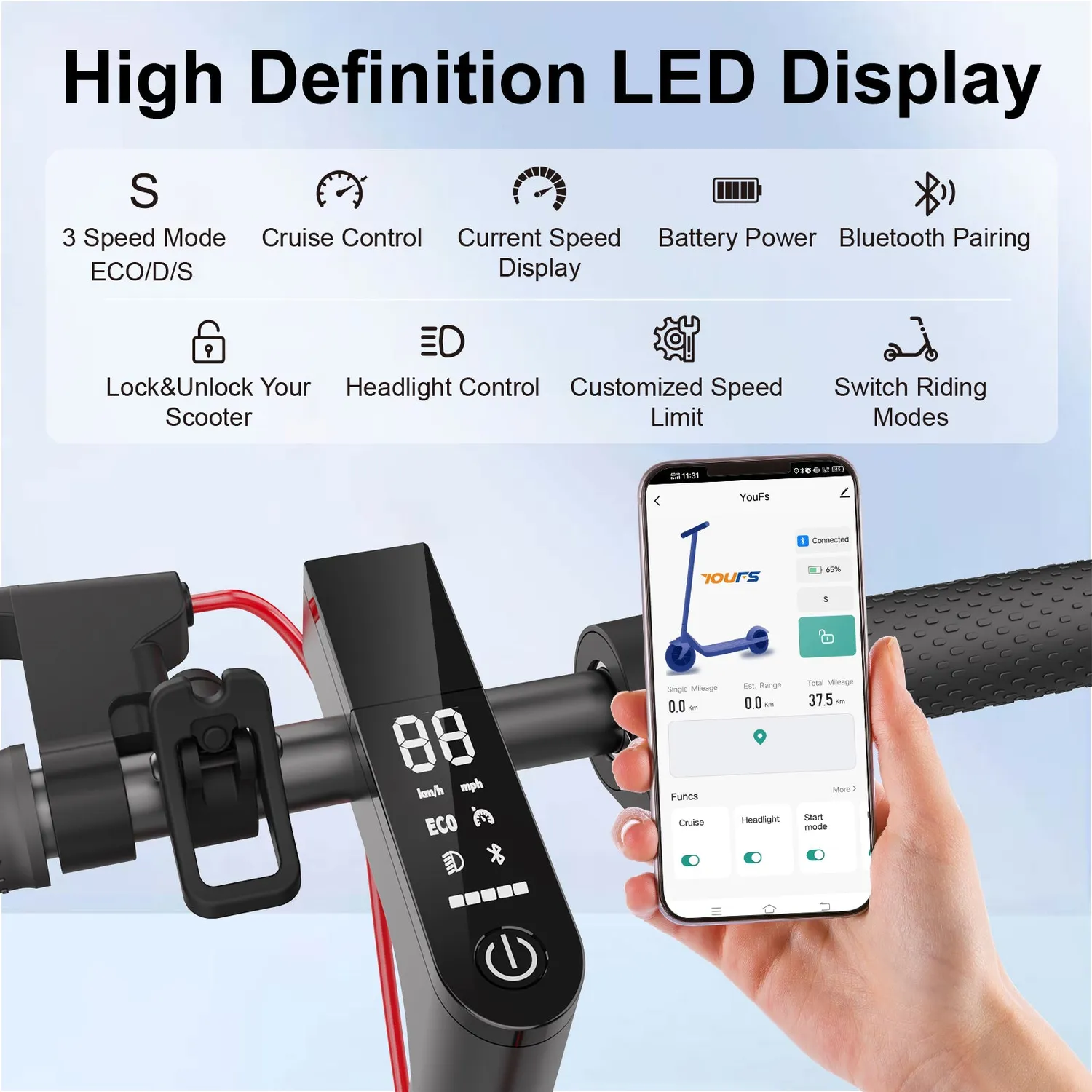 NanRobot Stridepower H1 elsparkesykkel 350W 30 km