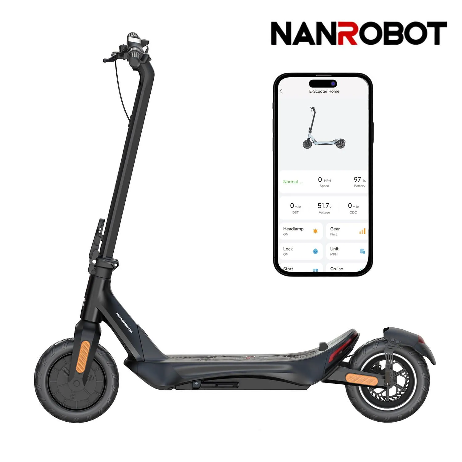 NanRobot C1 elsparkesykkel 500W 45 km rekkevidde