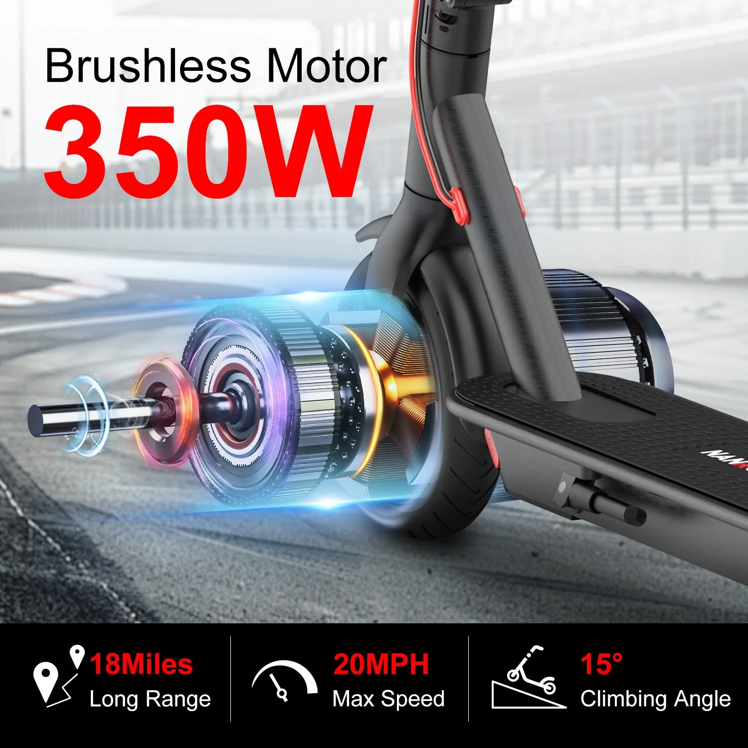 NanRobot H1 elsparkesykkel 350W 21 km rekkevidde